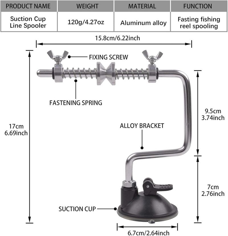 Fishing Line Spooler Winder - Adjustable Spooling Station for Spinning & Casting Reels | Durable Design