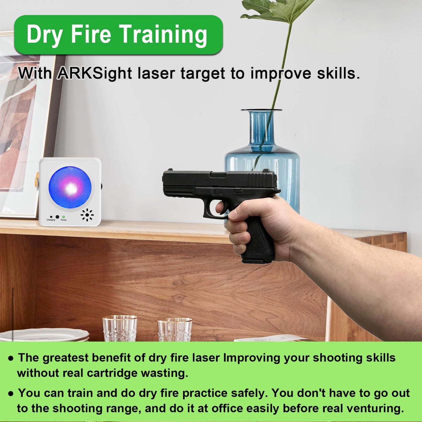 ARKSight 45 ACP Dry Fire Training Cartridge Integrated Snap Cap for Dry Fire Trainer with Double O-Ring