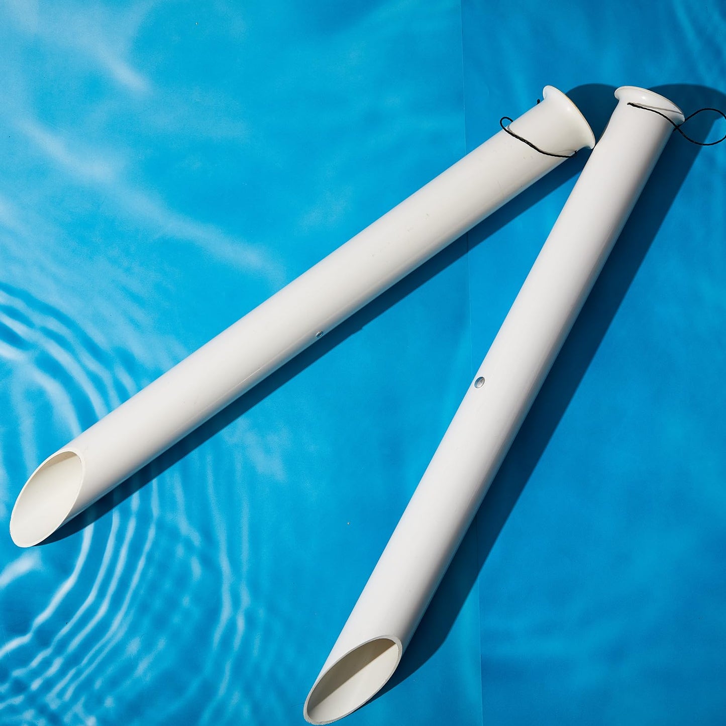 DoubleFill 2 Pack Tubular Sand Spikes for Surf Fishing 22 Inch PVC Surf Shore and Beach Fishing Rod Holder Sand Spike for Beaches, Rivers and Sandy Beaches
