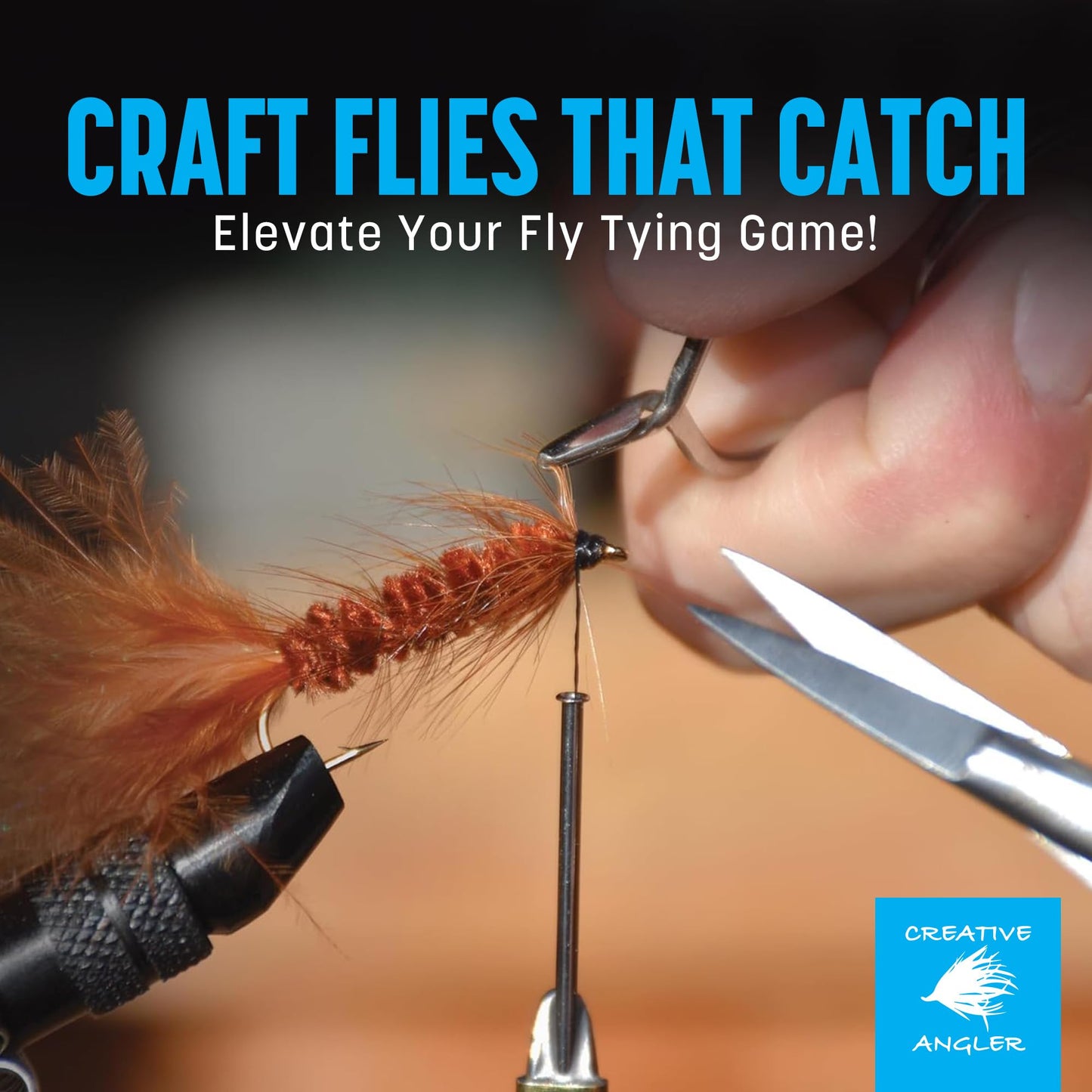 CREATIVE ANGLER Deluxe Fly Tying Kit - Complete Tools Kit, Ideal for Beginners and Pros, Includes Feathers, Vice, Bobbin, Rotary Tool