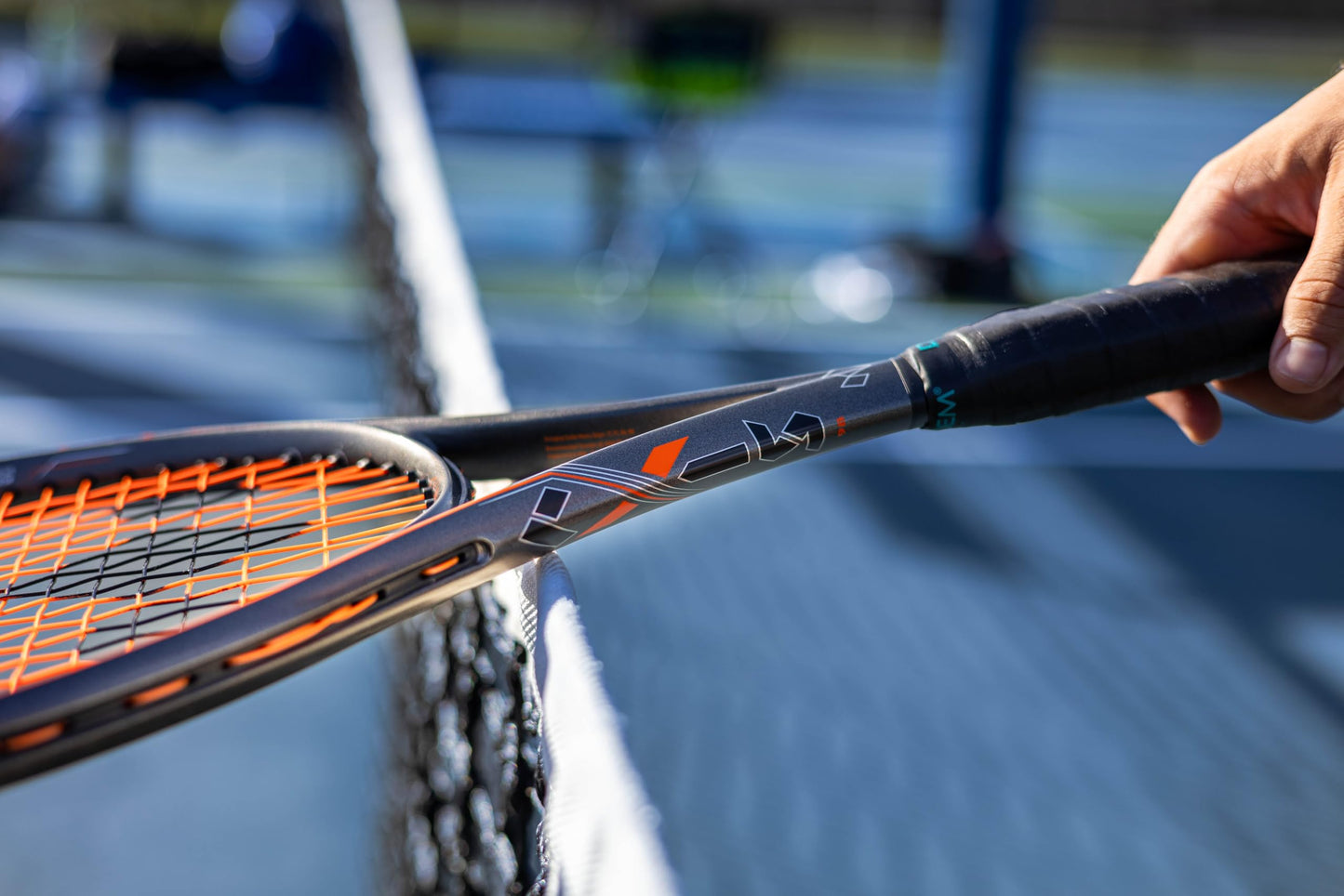 Diadem Axis 100 Tennis Racket | 16x19 String Pattern, FS3 Stabilization, Kraibon Vibration Dampening, Precision Strike Zone for Unrivaled Spin & Control (Black/Orange, Grip: 4 1/4" (L2))