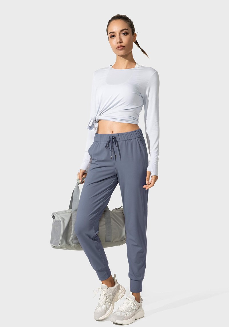 SANTINY Women's Joggers Pants Pockets Drawstring Running Sweatpants for Women Lounge Workout Jogging(Dusty Blue_S)