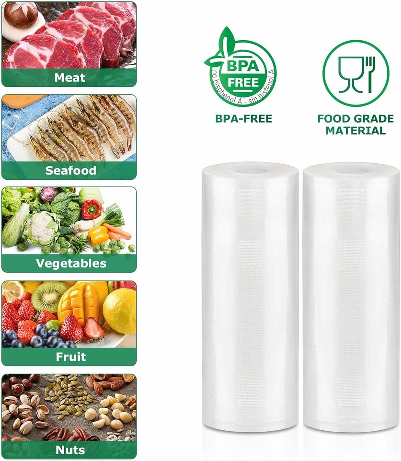 FRESKO Vacuum Sealer Bags - 8"x20' Heavy Duty BPA-Free Food Storage Rolls for Meal Prep | Sous Vide Cooking