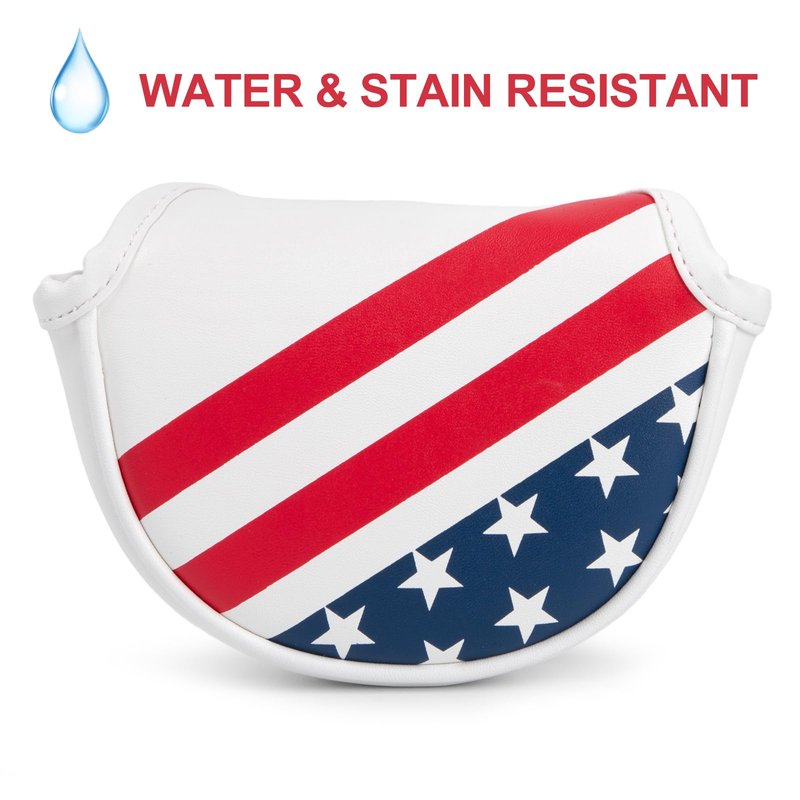 Patriotic Golf Mallet Putter Cover, PU Leather, Magnetic (Center Shafted (mid Mallet))