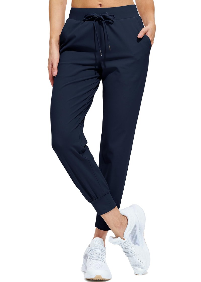 Libin Women's Joggers Pants Athletic Sweatpants with Pockets Running Tapered Casual Dance Pants for Workout,Lounge, Navy M