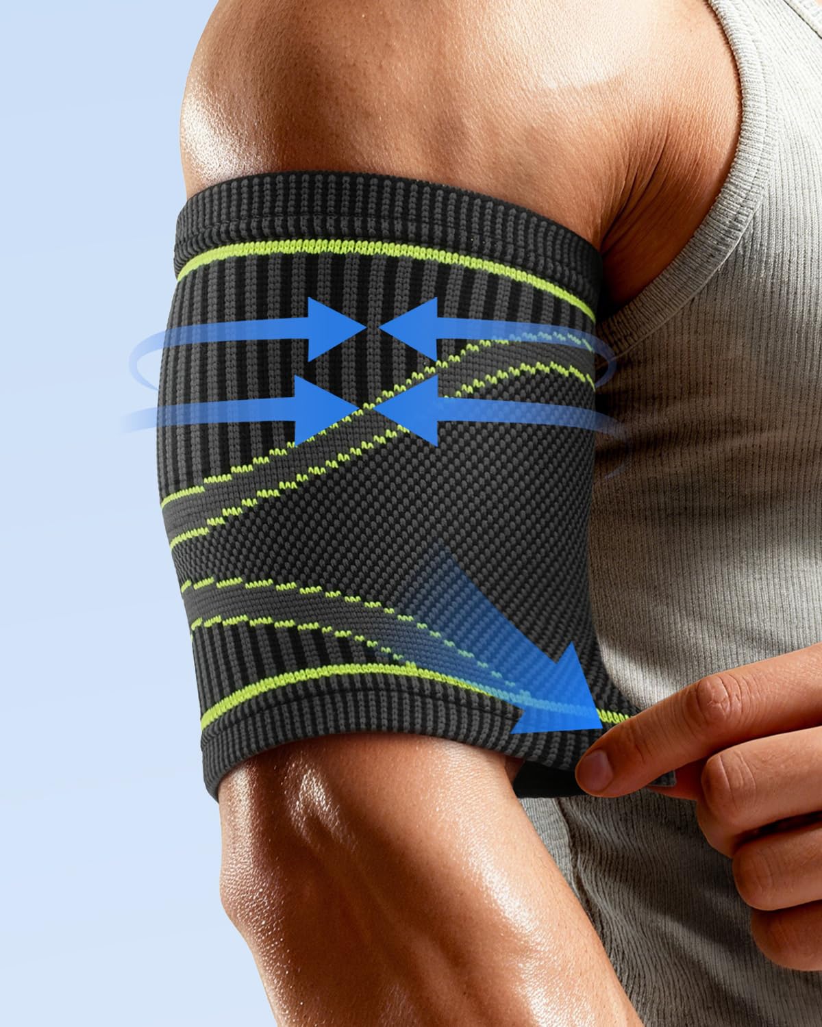 LISEPWU Bicep Tendonitis Brace for Pain Relief, (1Pair) Bicep Tendonitis Compression Sleeve for Muscle Strains Recovery, Arm Supports Sleeve for Workouts (XL)