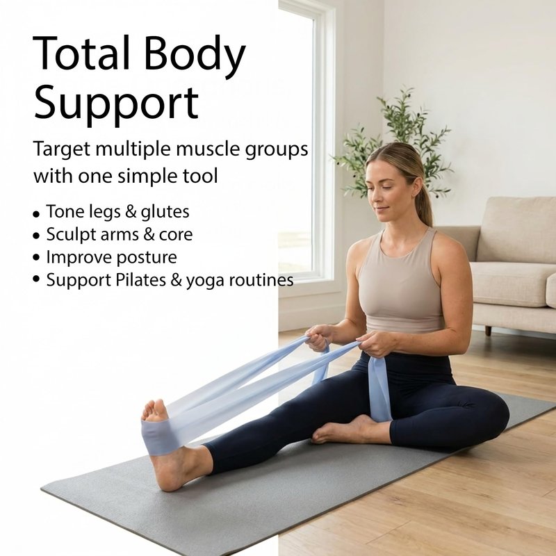 Lindywell Non Latex Resistance Bands for Working Out – Exercise Bands to Increase Flexibility & Build Strength – Physical Therapy Stretch Fitness Band – Workout Band for Men & Women, Blue