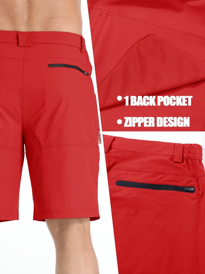TACVASEN Mens Cargo Shorts Casual Dress Hiking Shorts Quick Dry Outdoor Waterproof Lightweight Tactical Work Fishing Travel Summer Red 32