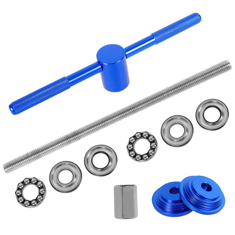 Bike Headset Press Tool, BB Axle Installation Tool, Electroplating Bike Headset Press Installer With Detachable Handle for Most Standard Bicycle Frame(Blue)