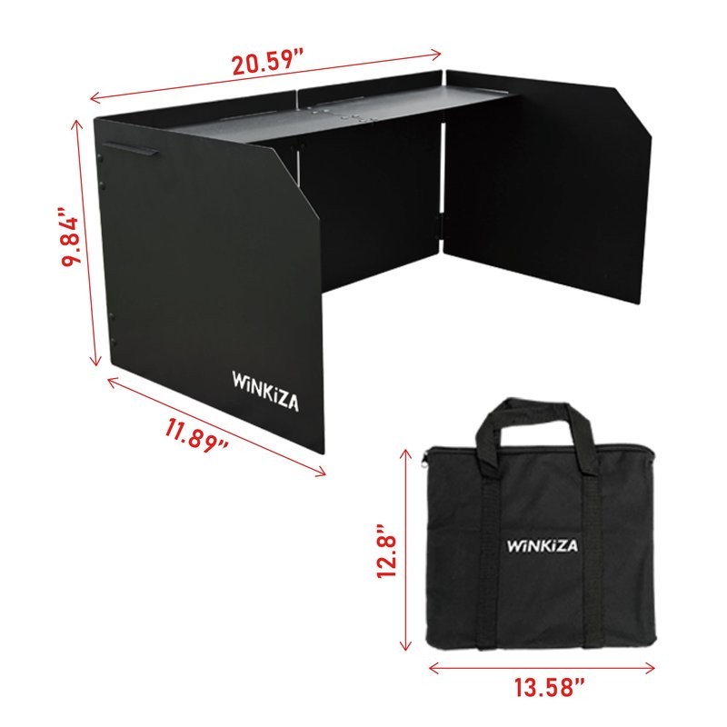 WINKIZA Camping Stove Windscreen Outdoor Foldable Gas Stove Windshield, Camping Wind Blocker with a Storage Bag for Butane Stoves, Propane Stoves, Camping, Hiking, Picnic, Cooking (Stove Not Included)