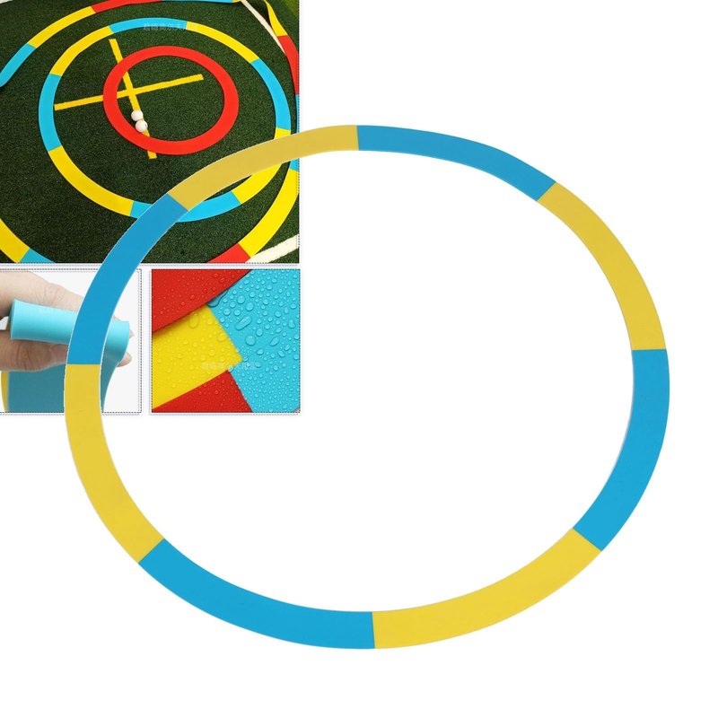 Focket Target Circle, Training Aid for Chipping and Pitching Toss to Create Speed Control Targets, Tee Up Ring, Multicolor Rings for Chipping and Putting Training (Yellow Blue