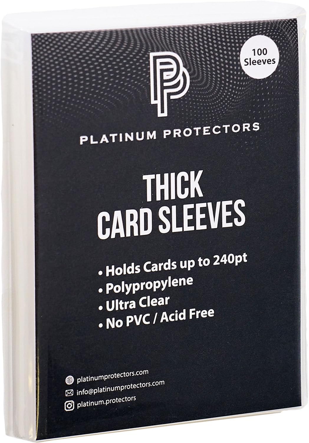 Thick Penny Sleeves for 240pt Trading Cards - Platinum Protectors (100 Pack)