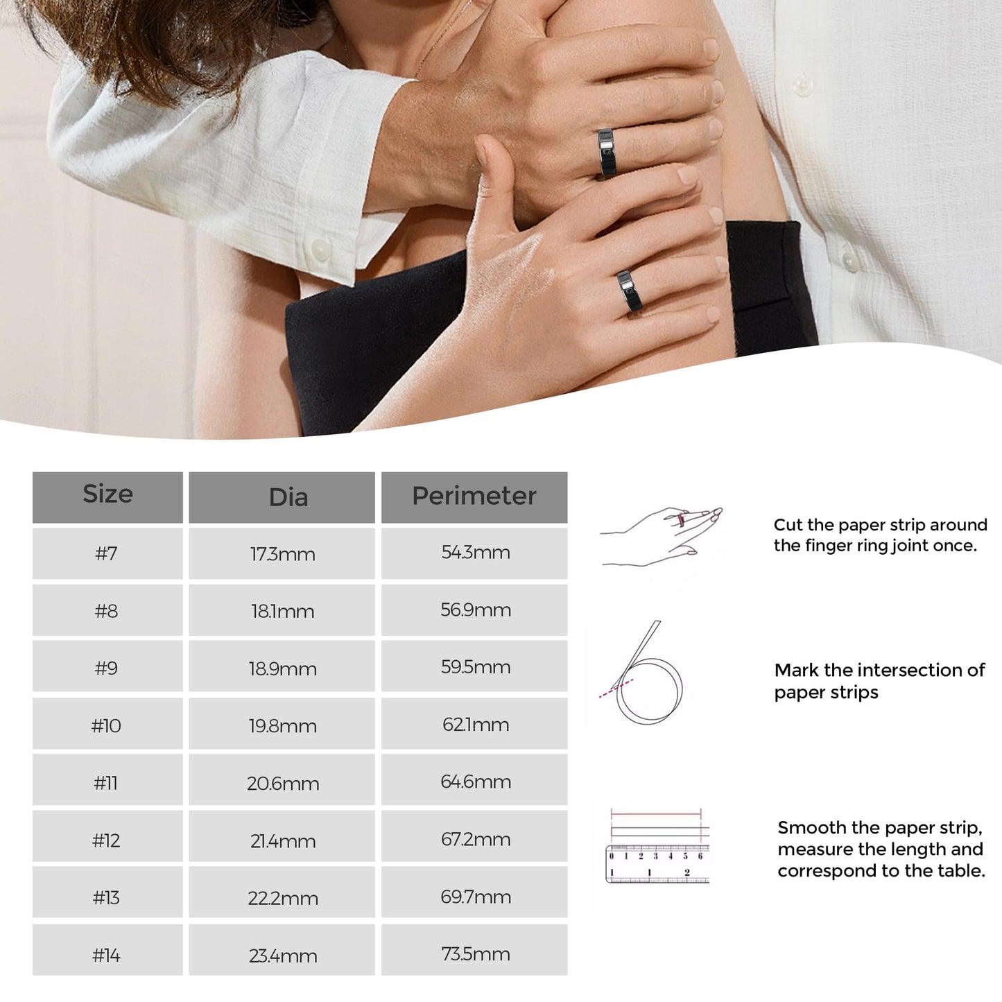 Hugrow Smart Ring for Men Women - Sleep Tracker Ring Monitor for Heart Rate/Calories Bluetooth Ring Contact Sensor for iOS Android #10