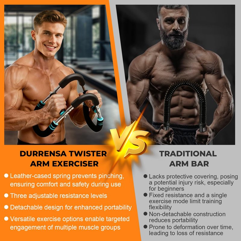 Twister Arm Trainer, 60-100 lbs Adjustable Twister Arm Chest Exerciser with 2 Spring & Training Poster for Men & Women, Detachable Power Twister Home Fitness Equipment for Enhancing Upper Body Muscle