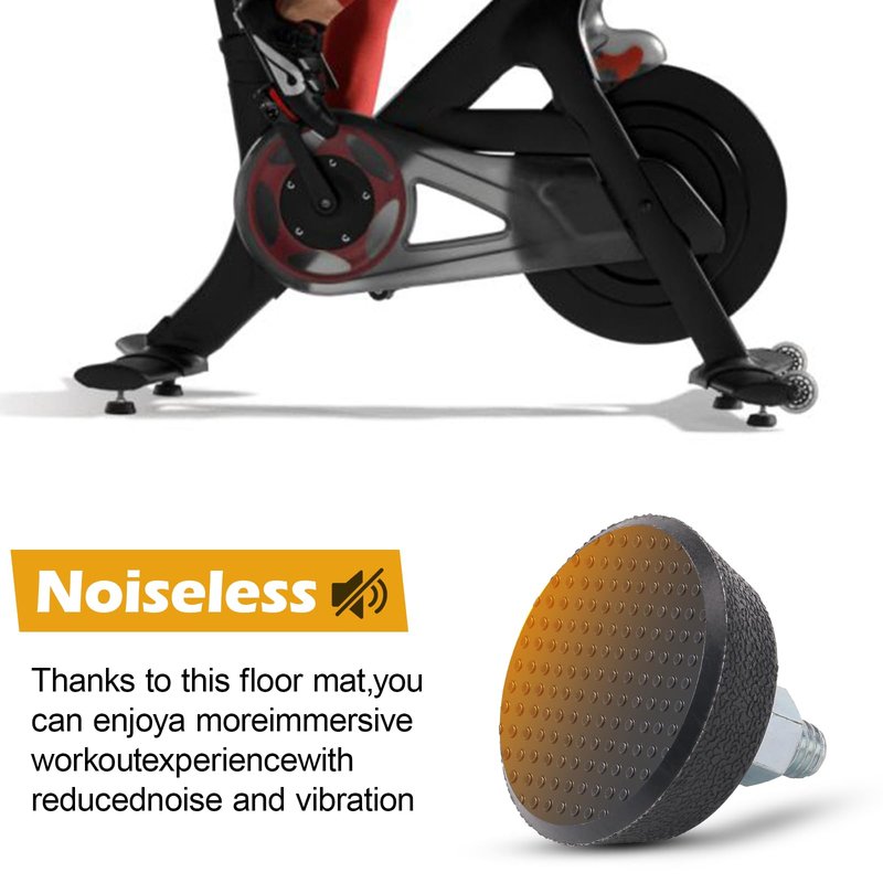 AQDD Excerise Bike Leveling Foot for Peloton Bike Replacement Parts, 3/8 in Stationary Bike Foot Screw Pad, Anti-Slip & Noise-Reducing (Black 4)