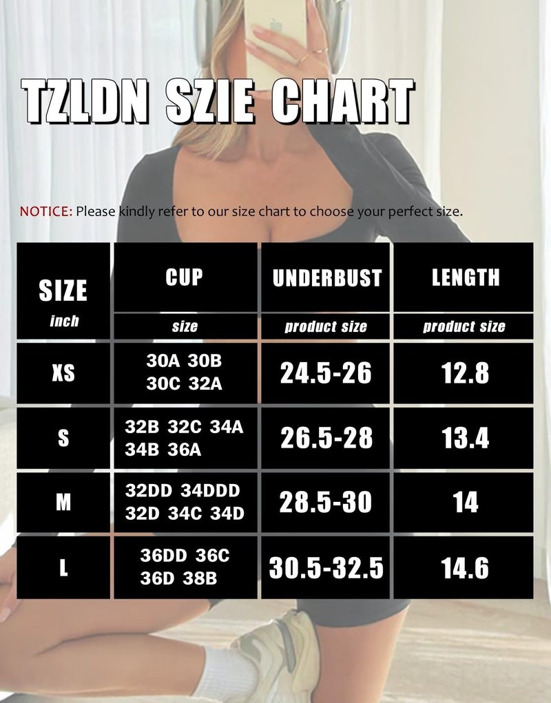 TZLDN Women's Long Sleeve Crop Tops Workout Tops Sqaure Neck Padded Gym Athletic Yoga Sports Bra Compression Shirts Black - X-Small