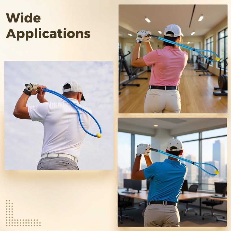 Golf Rope Swing Trainer, Golf Swing Training Aid for Posture Correction, Warm-Up, Strength Training, 37.9 in / 96 cm Nylon Cord