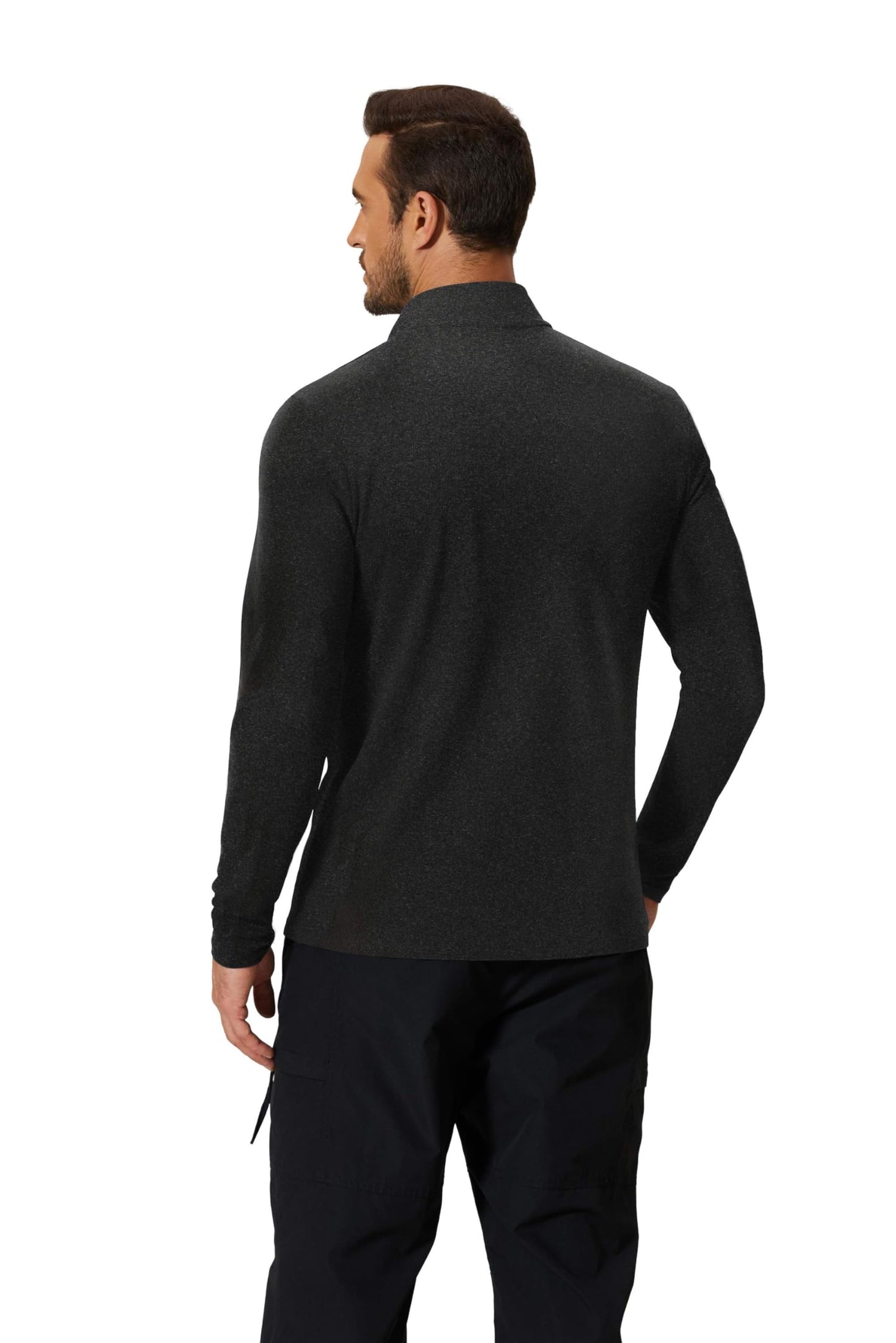 COOFANDY Men's Quarter Zip Pullover Mock Neck Long Sleeve Golf Shirts Performance Athletic Casual Workout Black