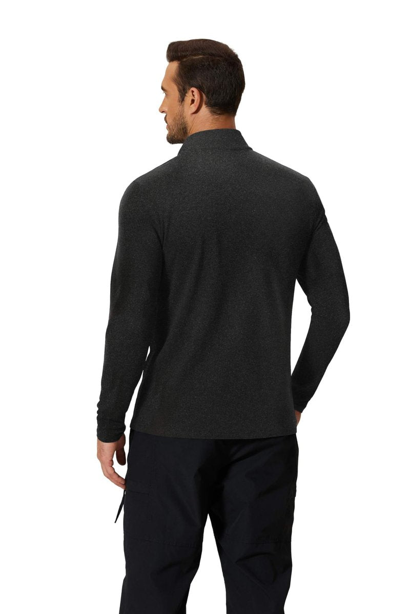 COOFANDY Men's Quarter Zip Pullover Mock Neck Long Sleeve Golf Shirts Performance Athletic Casual Workout Black