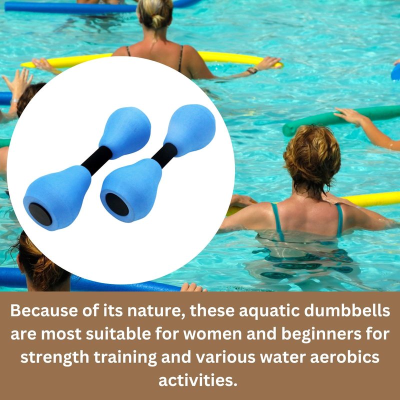 Lightweight EVA Foam Dumbbells for Aqua Aerobics, Water Exercise, Strength Training and Pool Fitness – 27.5cm Length, 68g Each – Soft, Durable, Non-Slip Design for Beginners, Seniors, Women