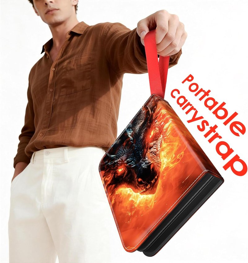 Trading Card Binder - Waterproof PU 400-Pocket Holder | Portable Zippered Album for MTG/TCG Collectibles