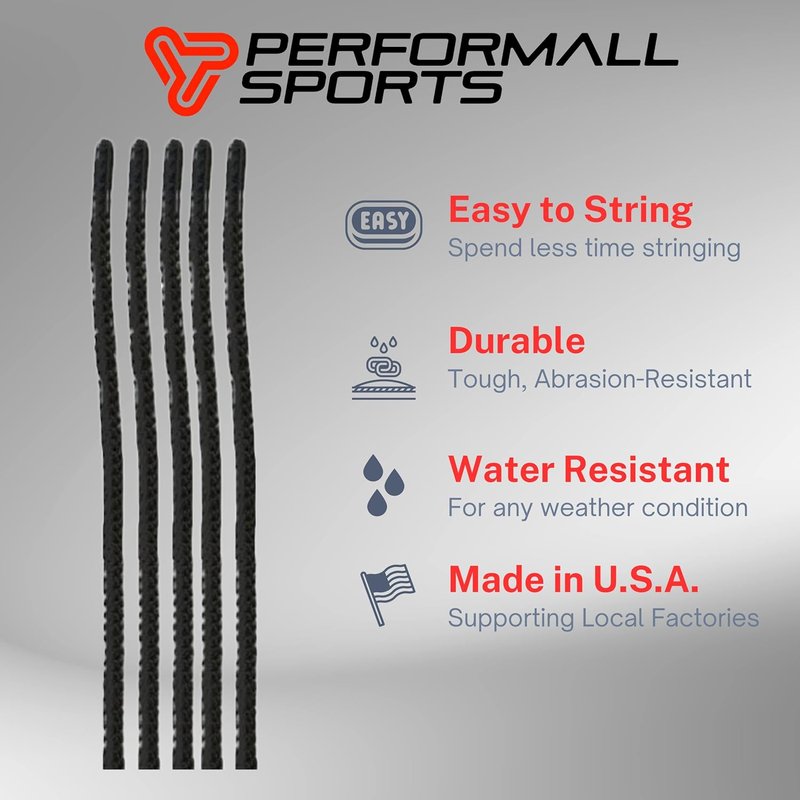 Dyna Lacrosse Sidewall Strings - 33 Inch Tipped Bulk (20-Pack) for Enhanced Performance