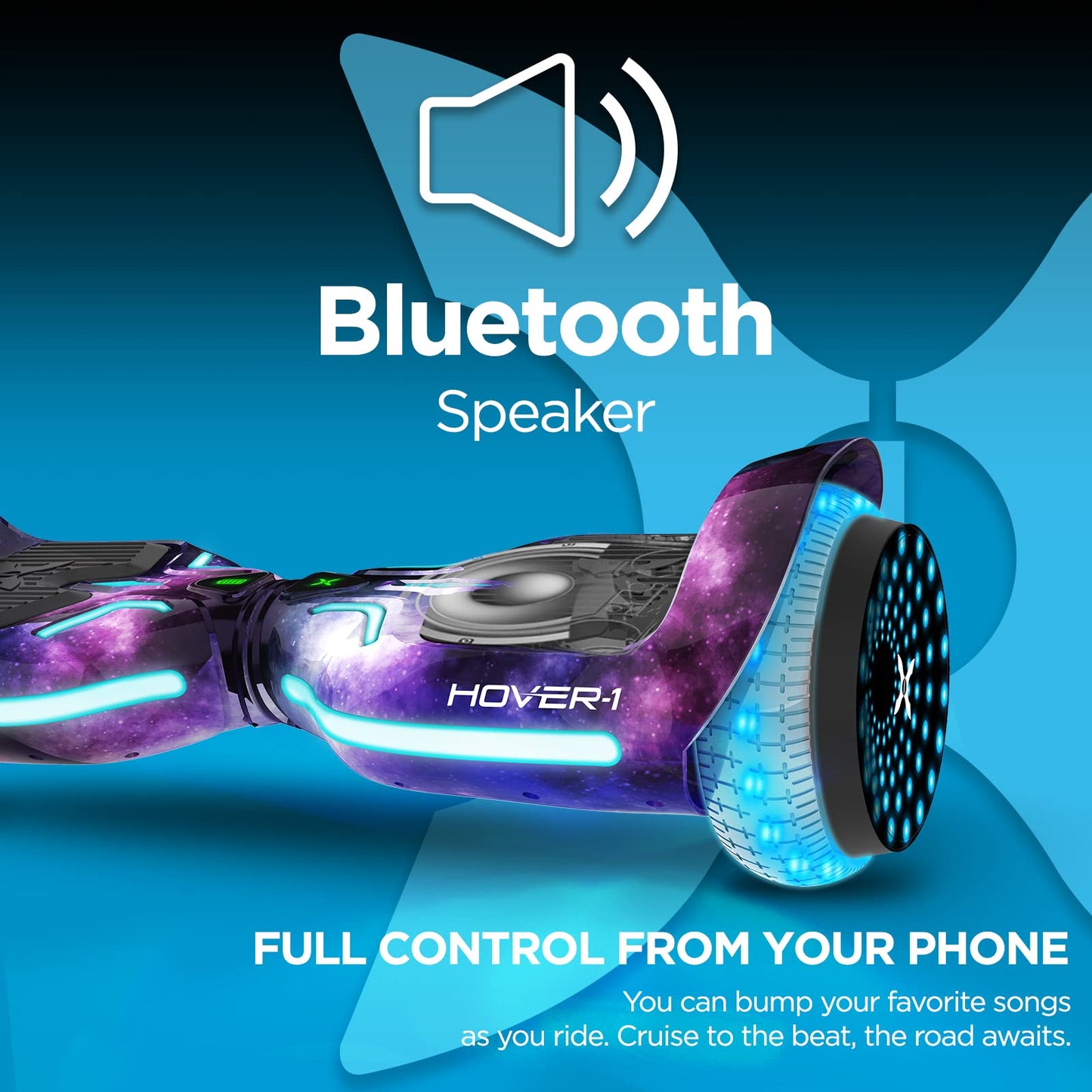 Hover-1 i100 Electric Self Balancing Scooter - 7MPH Top Speed, 6 Mile Range, 5HR Full-Charge, Built-In Bluetooth Speaker, Rider Modes: Beginner to Expert