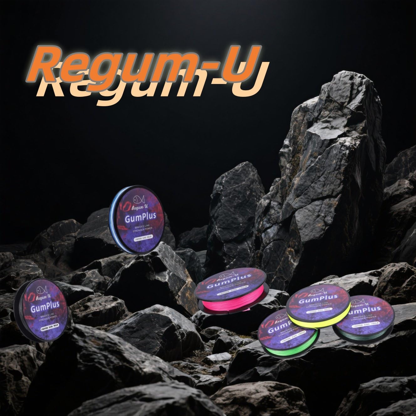 Regum-U GumMAX 150 Yards/120 LB 8X Braided Fishing Line Abrasion Resistant Superline Zero Stretch & Smaller Diameter Confuse & Never Fade in Saltwater and Freshwater (Black,120LB-150yards)