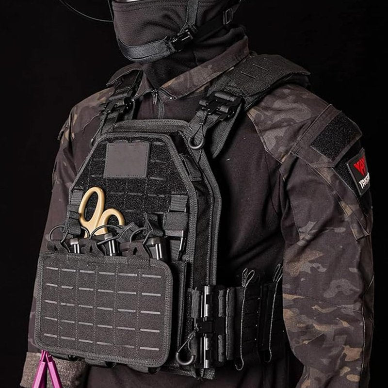 Tactical Outdoor Vest for Men - Quick Release Adjustable Airsoft Gear | Modular Laser-Cutting Design