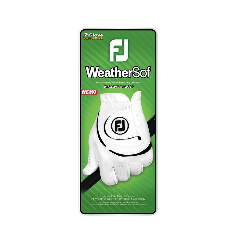 FootJoy Golf MRH WeatherSof (2 Pack) Glove White Large
