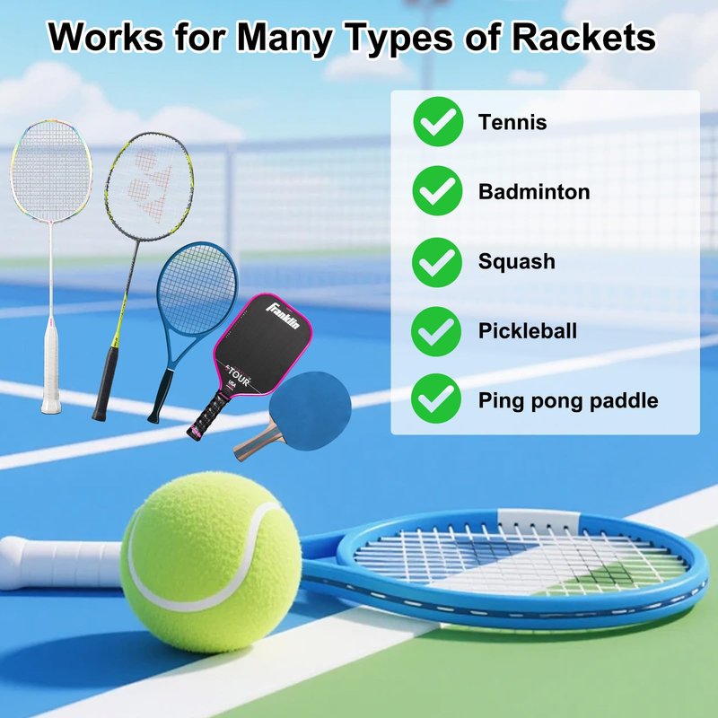 6 Pack Tennis Racket Grip Tape, Anti Slip Absorbent Overgrip for Tennis, Pickleball & Badminton - Dry Feel Performance Enhancer