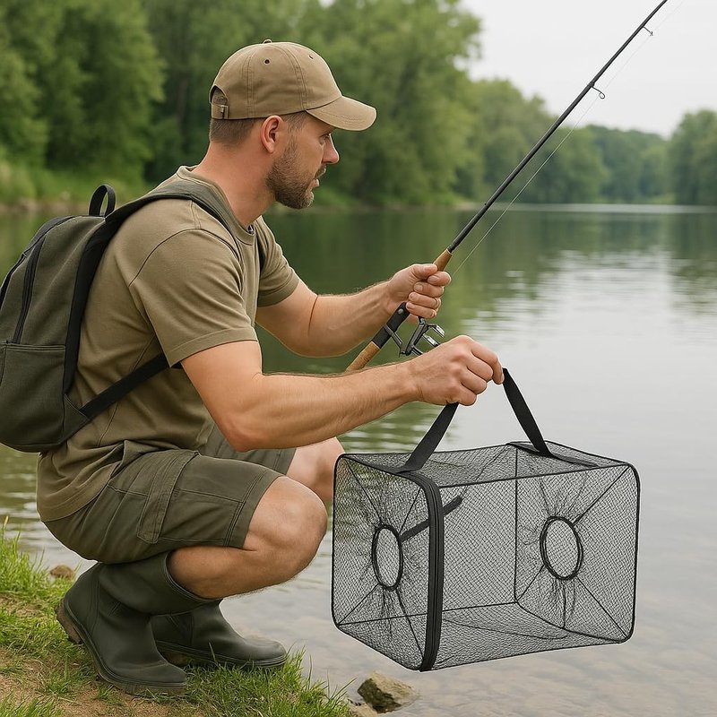 Fish Minnow Trap | Foldable Fishing Net 2-Pack for Easy Catching