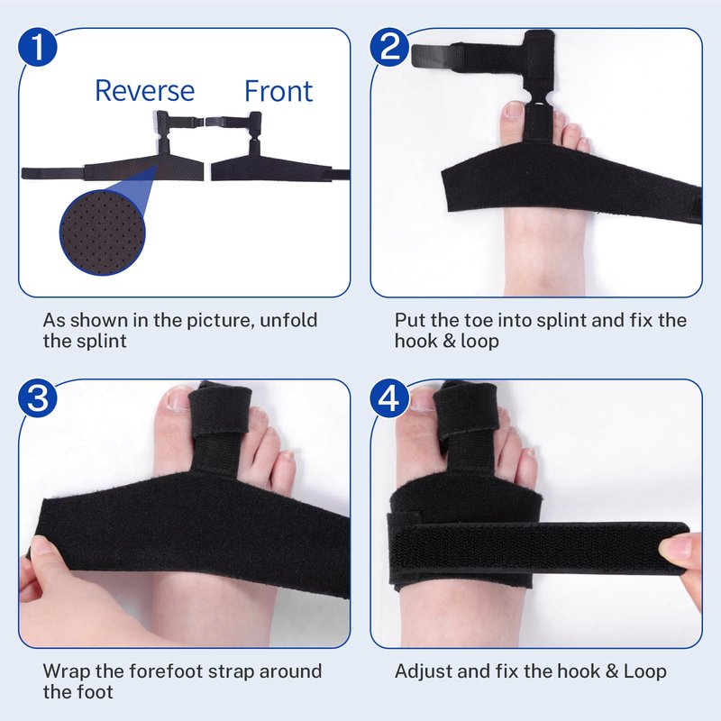 ADLLHO Toe Splint for Broken Toes Support, Toes Brace for Fracture Fixation,Sports Sprains,Injuries, Fracture Toes Protector for Second Toe to Pinky