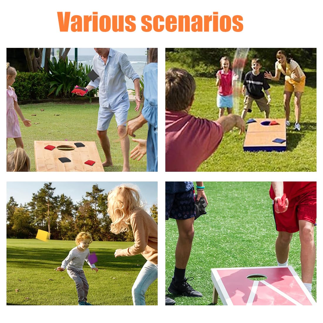 Bean Bags for Tossing 10 Pcs Nylon Cornhole Hand Toss Games for Classroom Backyard and Family Activities