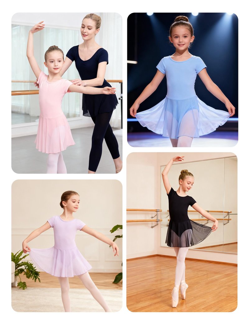DIPUG Ballet Leotards for Girls Dance Leotards Pink 4-6Years