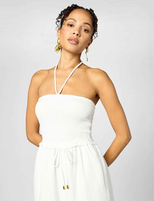 La Blanca Womens Tie Front Dress Swimsuit Swimwear Cover Up, White//Seaside Covers, Small US