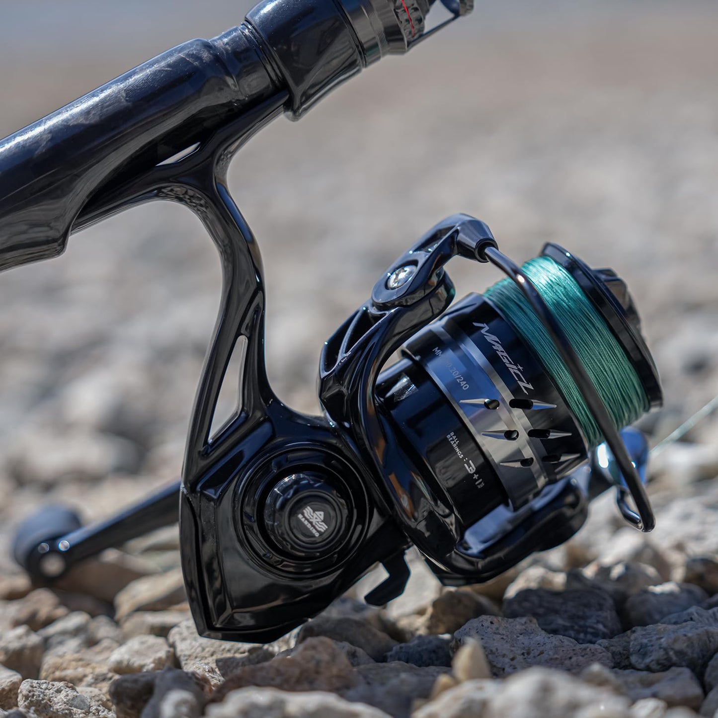 Handing LITE II Spinning Reels Freshwater Spinning Fishing Reels 14.33 Lbs Max Drag Handle Interchangeable Fishing Reels Aluminum Spool 5.2:1 Gear Ratio Size 1000