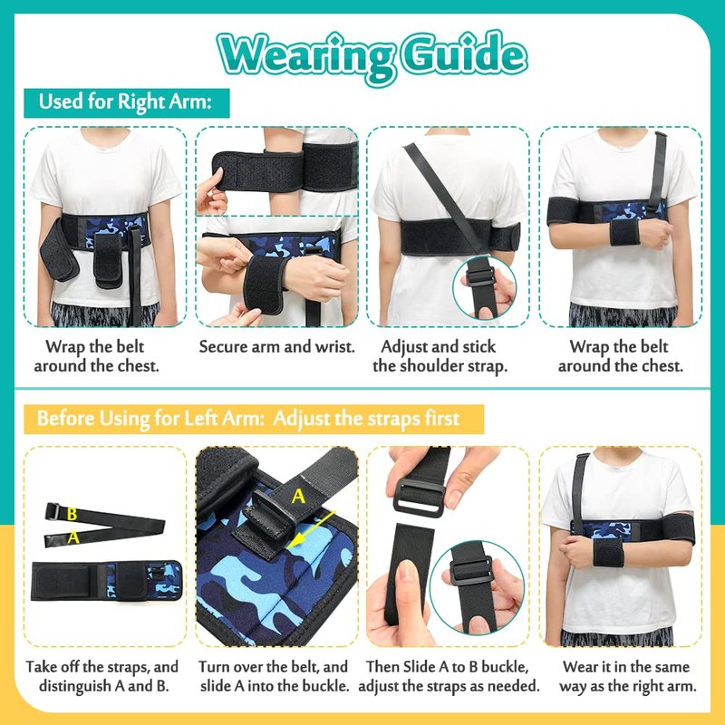 Mybow Kids Shoulder Immobilizer Sling | Child Arm Sling with Waist Strap for Broken Collarbone Clavicle & Shoulder Injury Arm Holder, Rotator Cuff Surgery Sling for Toddler Support Brace