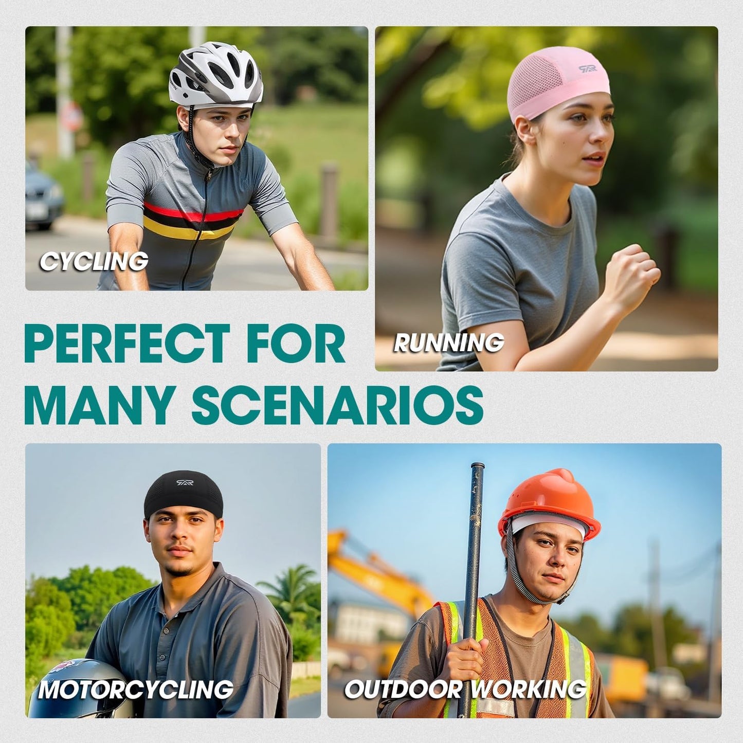 Breathable Mesh Skull Cap - Lightweight Quick-Dry Sports Helmet Liner | Cooling Cycling Beanies for Men & Women