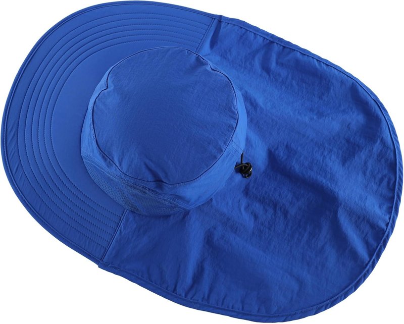 Outdoor UPF50+ Sun Hat - Wide Brim Mesh Fishing Hat with Neck Flap | Lightweight & Breathable