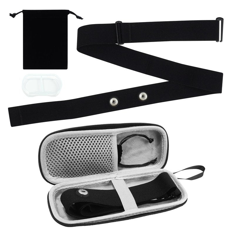 Heart Rate Monitor Chest Strap Compatible with Polar H10 H9 H7 Wahoo Garmin, Adjustable Waterproof Replacement Band with Crystal Velvet Storage Case, Pill Box & Carry Pouch for Fitness Enthusiasts