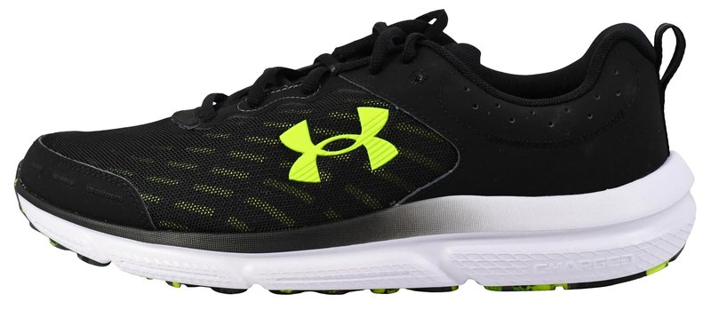 Under Armour Men's Charged Assert 10, (004) Black/Black/High Vis Yellow, 7.5, US