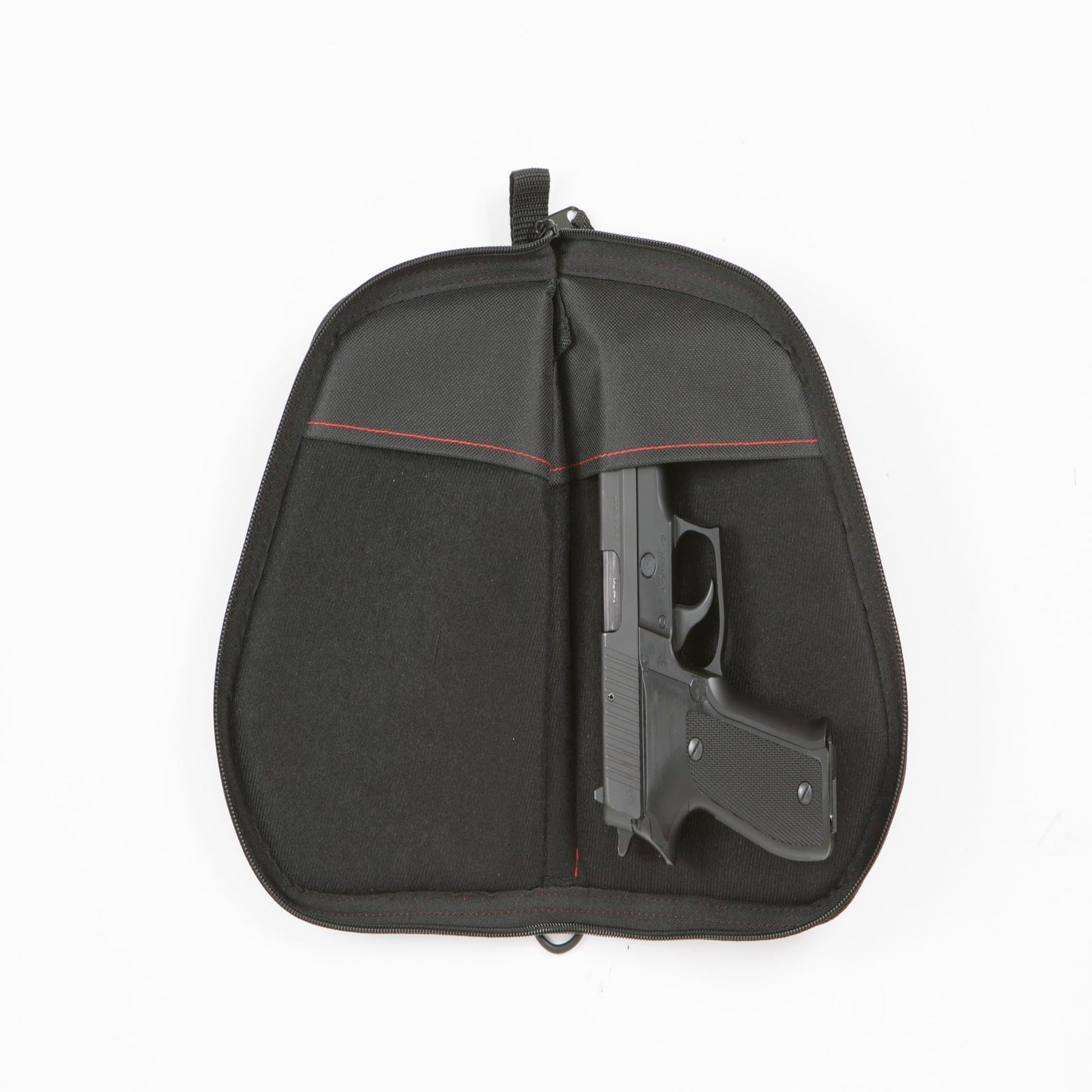 Allen Company 9" Handgun Case - Made with Soft Knit Lining and Barrel Pocket - Gun Storage Accessory with Lockable Zipper - Heavy-Duty Handgun Protection - Black/Red
