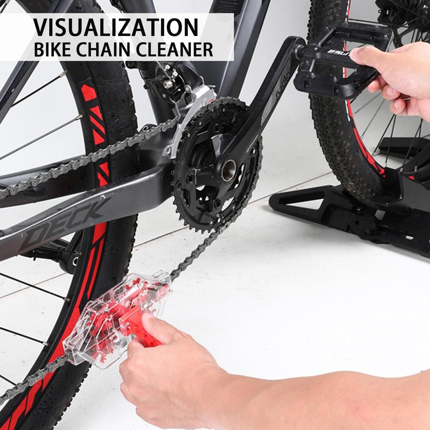 Senzz Bike Chain Cleaner Kit, Bicycle Chain Cleaning Brush Set with Gear Brush & Scrubber, Deep Clean Tool for Mountain, Road & BMX Bikes