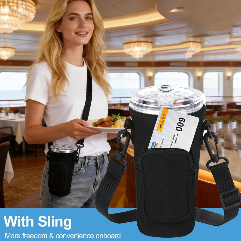 Cruise Essentials 2026,Hands‑Free Cup Holder,2Pack Neoprene Drink Sling, Cruise Ship Essentials Cup Sling Cruise Essentials