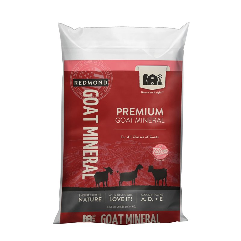 REDMOND Goat Mineral Supplement - A Premium sea Salt with Essential Trace Minerals and Vitamins (25 LB)