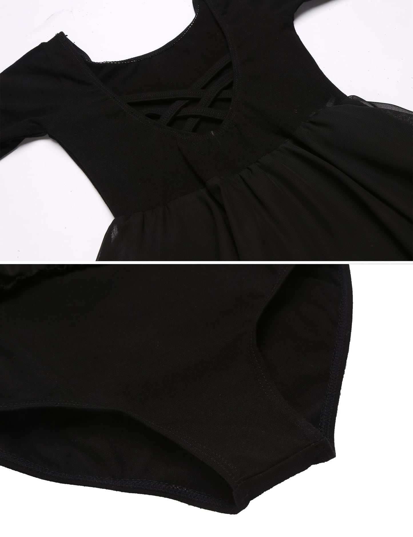Zaclotre Ballet Leotards for Girls Toddler Classic Long Sleeve Criss-Cross Back Dance Dress Ballerina Outfits