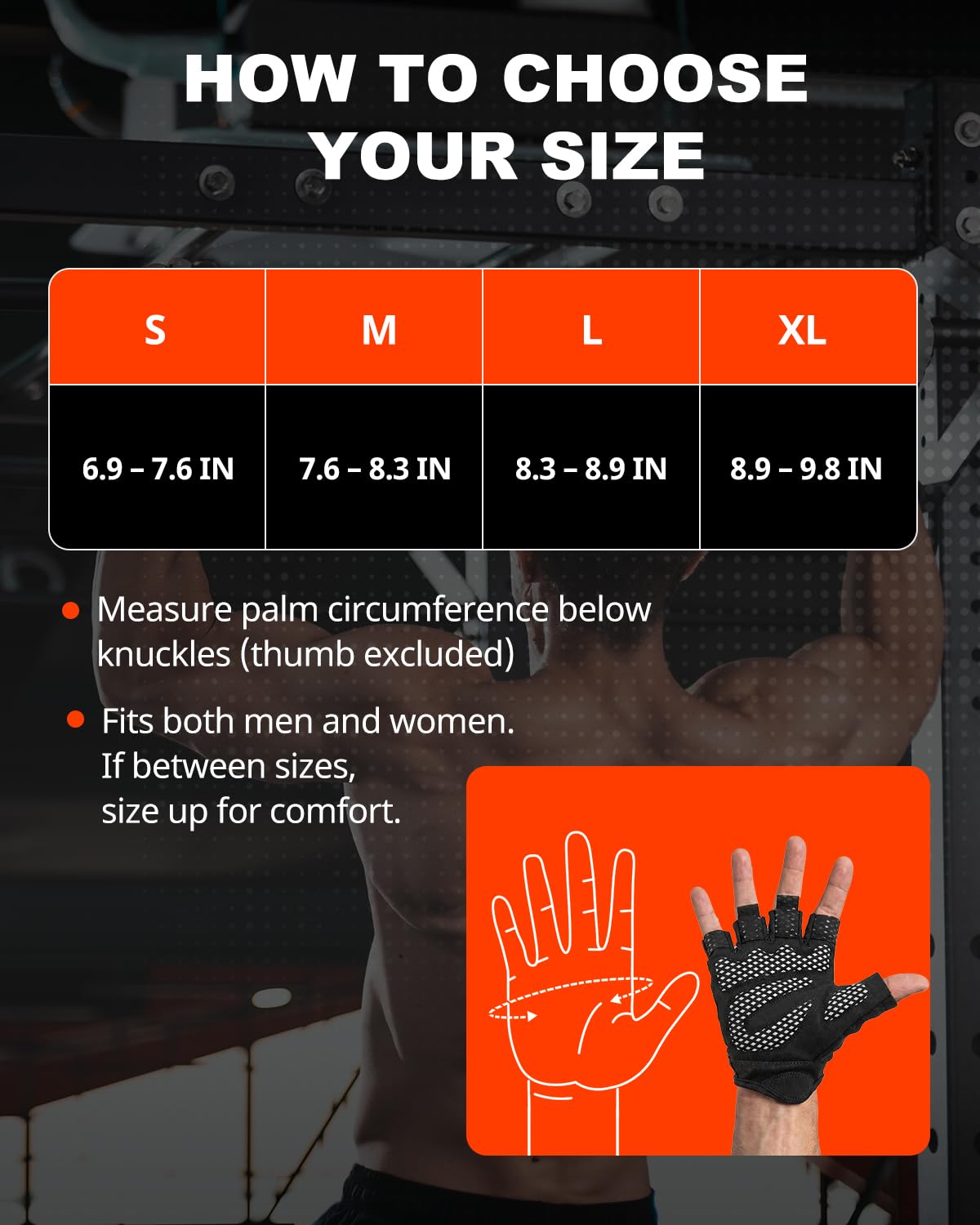 Workout Gloves for Men & Women, Enhanced Grip, Full Palm Protection