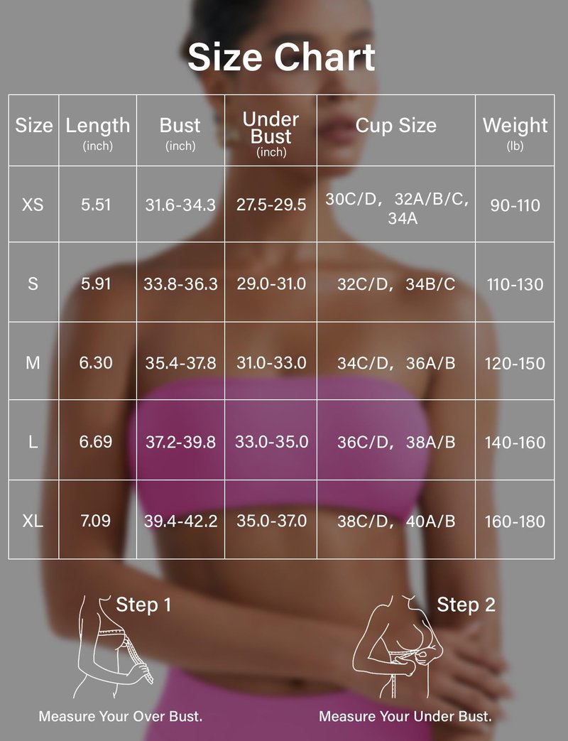 VOYJOY Impact Backless Bandeau Bra Workout Strapless Basic Tank Top Adjustable Back Bandeau Shirts Summer Going Out Tops