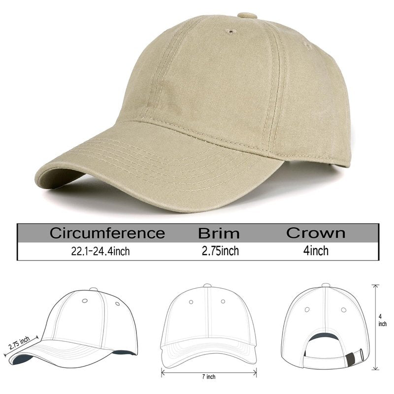 Edoneery Men Women Baseball Cap-Low Profile Adjustable Washed Cotton Golf Dad Hat